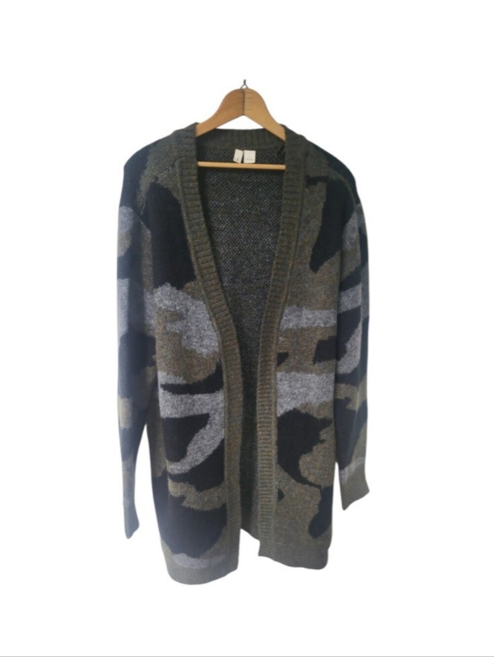 Anthropologie Moth Camouflage Soft Grunge Boho Open Front Carfigan XL